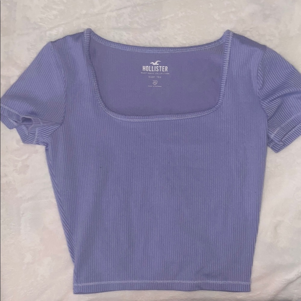 Hollister Women's Ribbed Square Neck Top - Purple